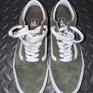 Moss Green Old Skool Vans Sz 8M 9.5W